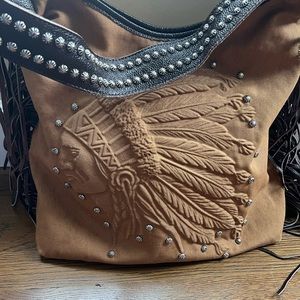 Raviani Native American Indian Head bag. Handmade in Garland Texas